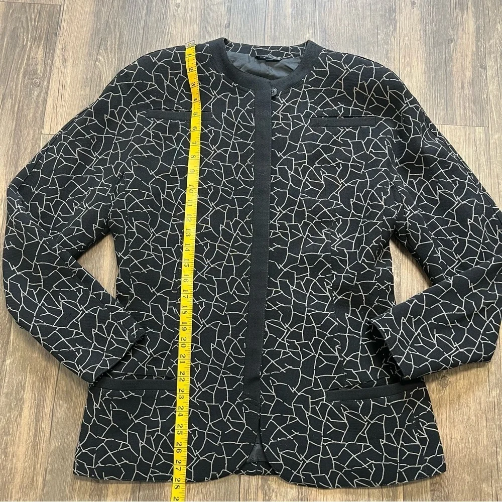 Gianni Versace Vtg Black White Wool Shearling Coat Button Jacket Retro Y2K 10